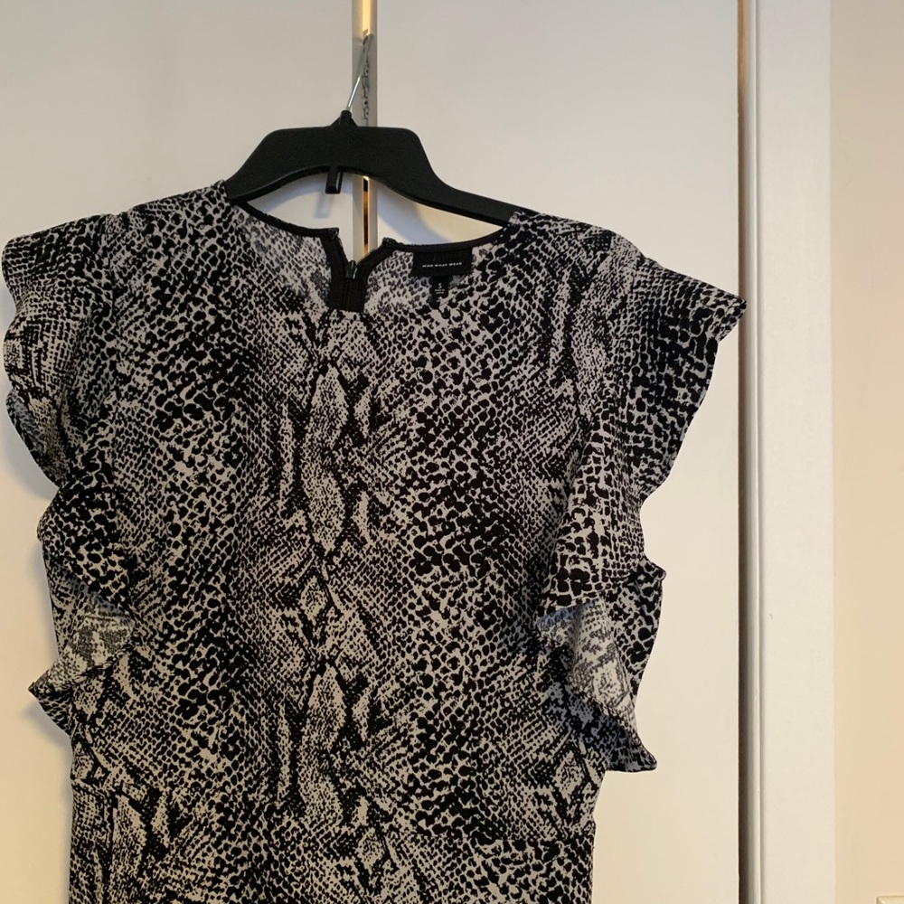 Black and white snakeskin print dress